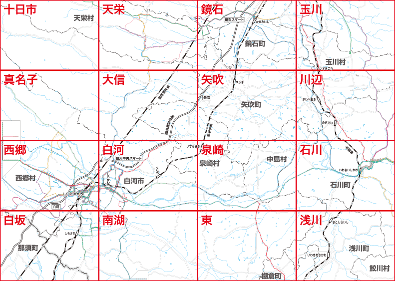 福島交通　路線図：白河地区