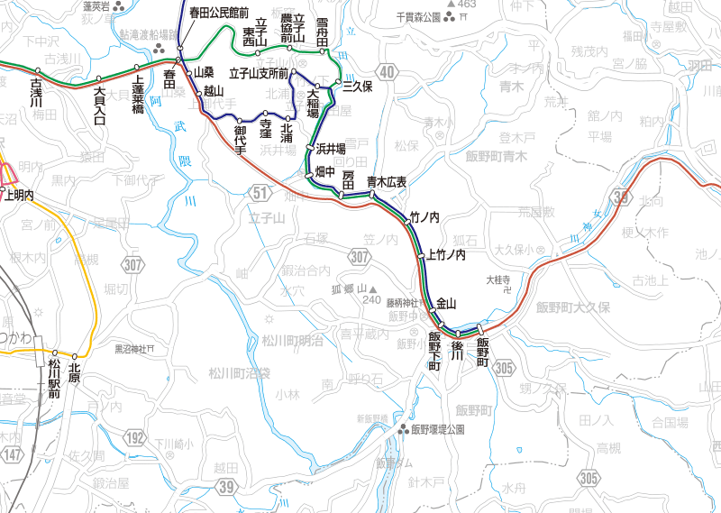 福島交通　路線図：飯野