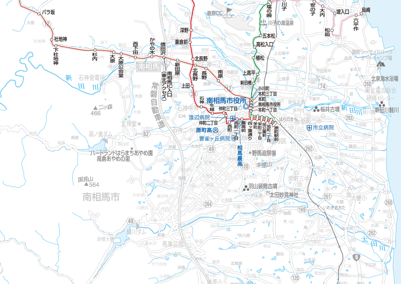 福島交通　路線図：原町