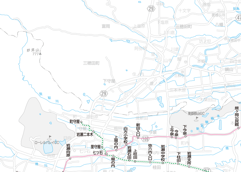 福島交通　路線図：岩瀬
