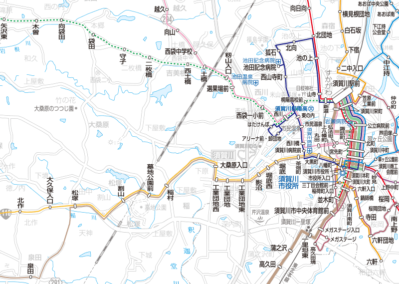 福島交通　路線図：須賀川