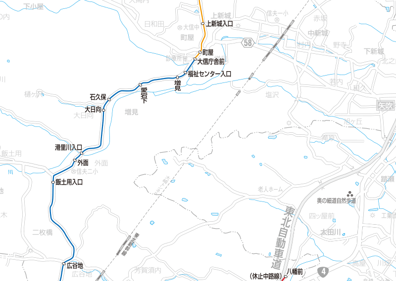 福島交通　路線図：大信