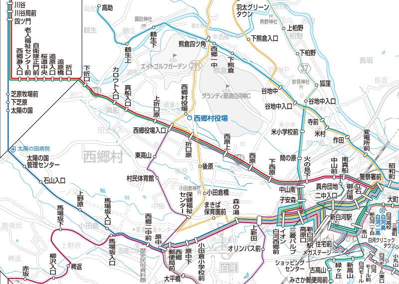 福島交通　路線図：西郷・白河①